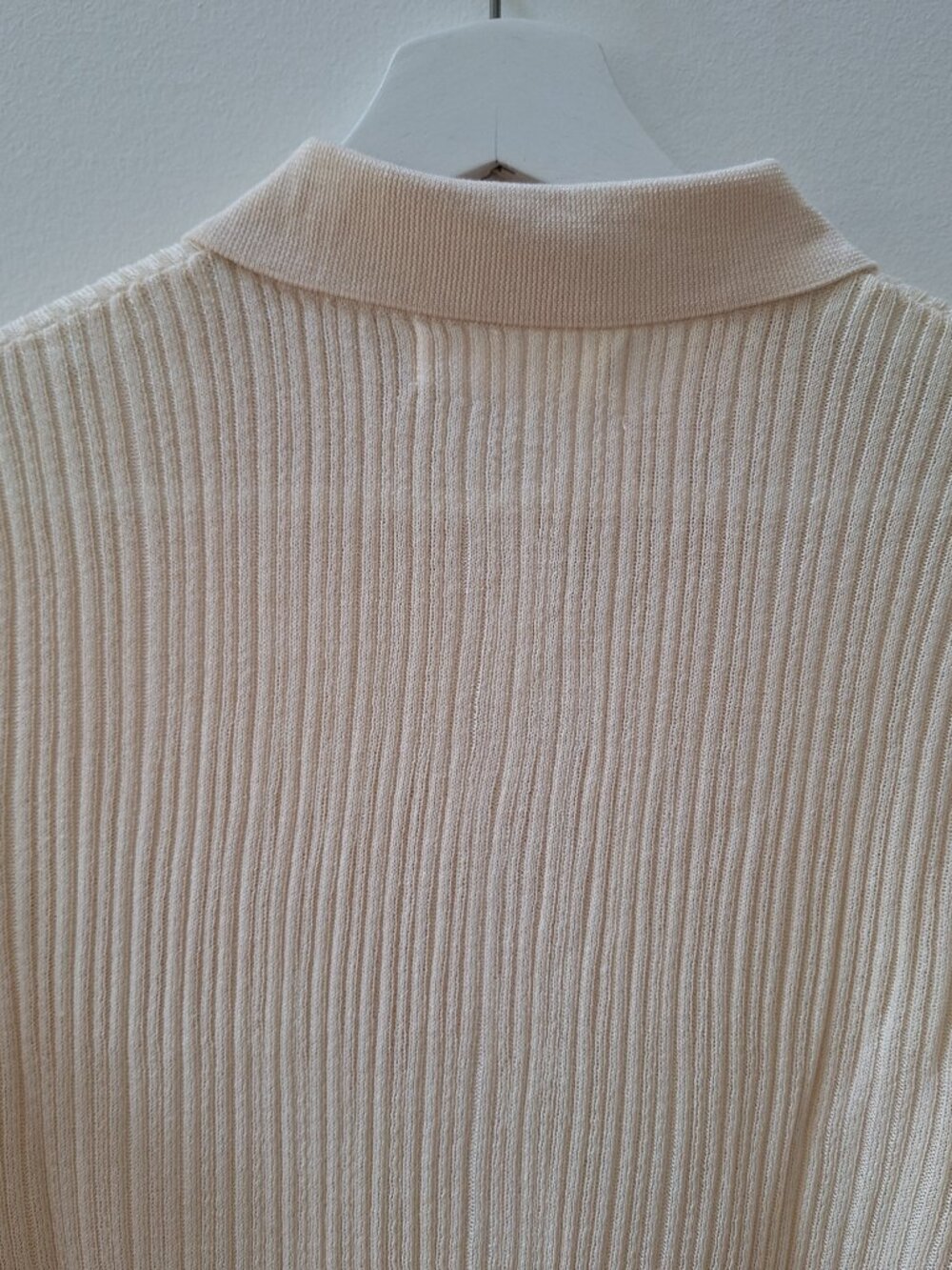 Mango MNG Ribbed Knit Long Buttoned Cardigan | XS Cream Beige - Picture 5 of 5